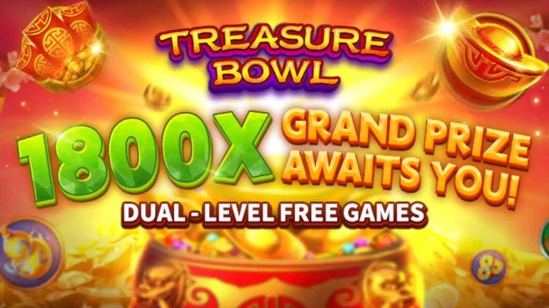 Multiplicadores Treasure Bowl 53a - 7777x Máximo com Tigela Dourada